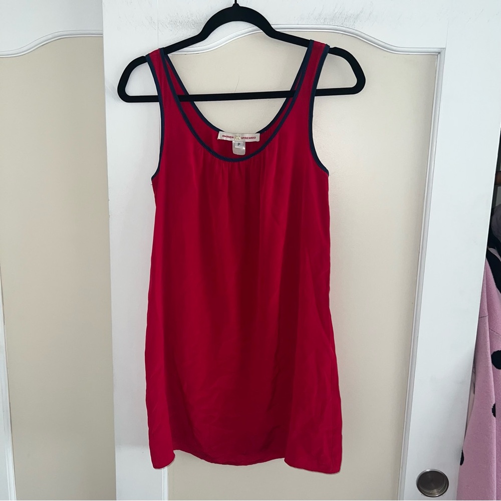 Amanda Uprichard AU Vintage 100% Silk Red Tunic Tank Dress Size: Petite - Picture 2 of 8